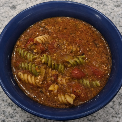 Lasagna Soup Lasagna soup made with Italian sausage, fresh onions, garlic, and fire roasted tomatoes.
