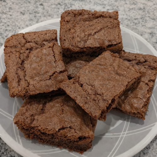 Mom's Homemade Brownies Soft and chewy chocolate brownies made with organic Cacao powder.