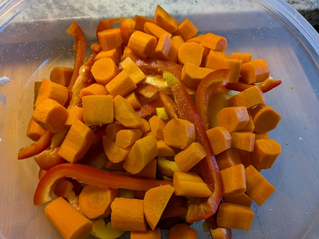 Oven Roasted Veggies diced carrots