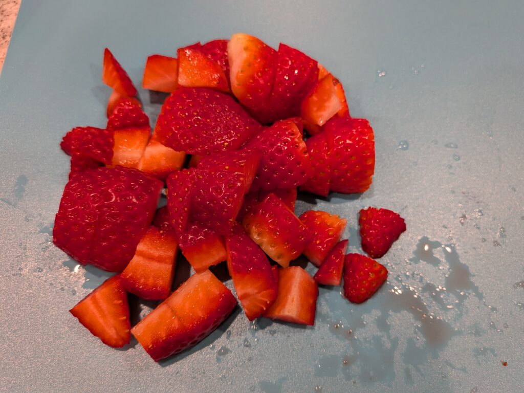 diced strawberries