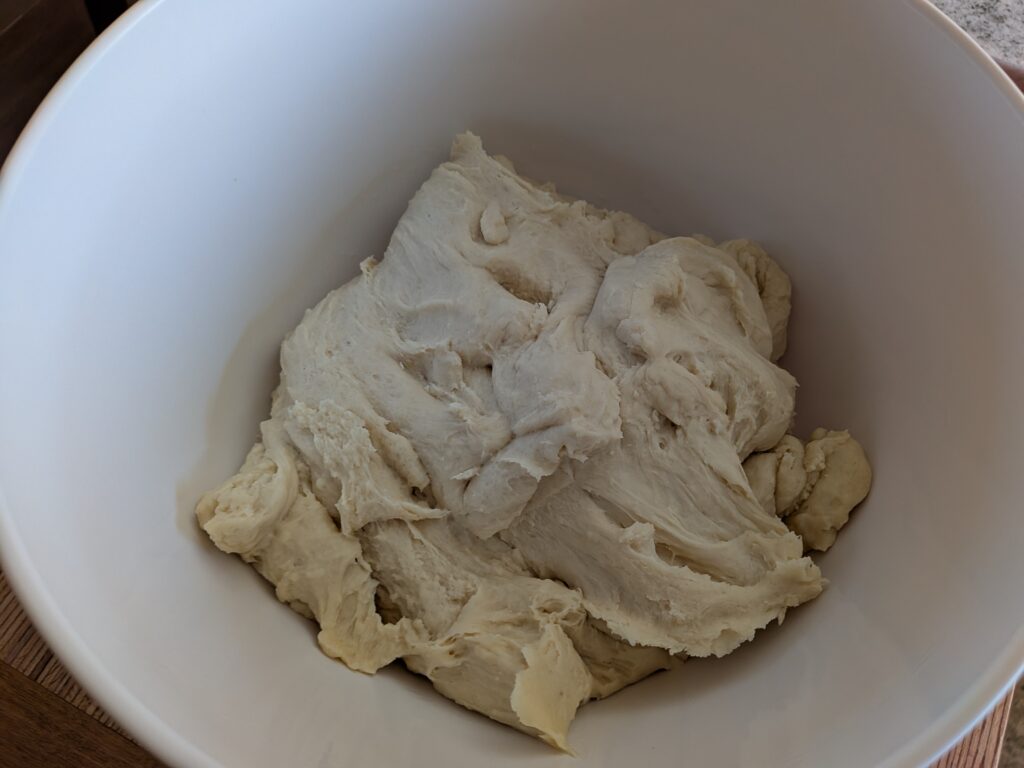 dough in oiled bowl
