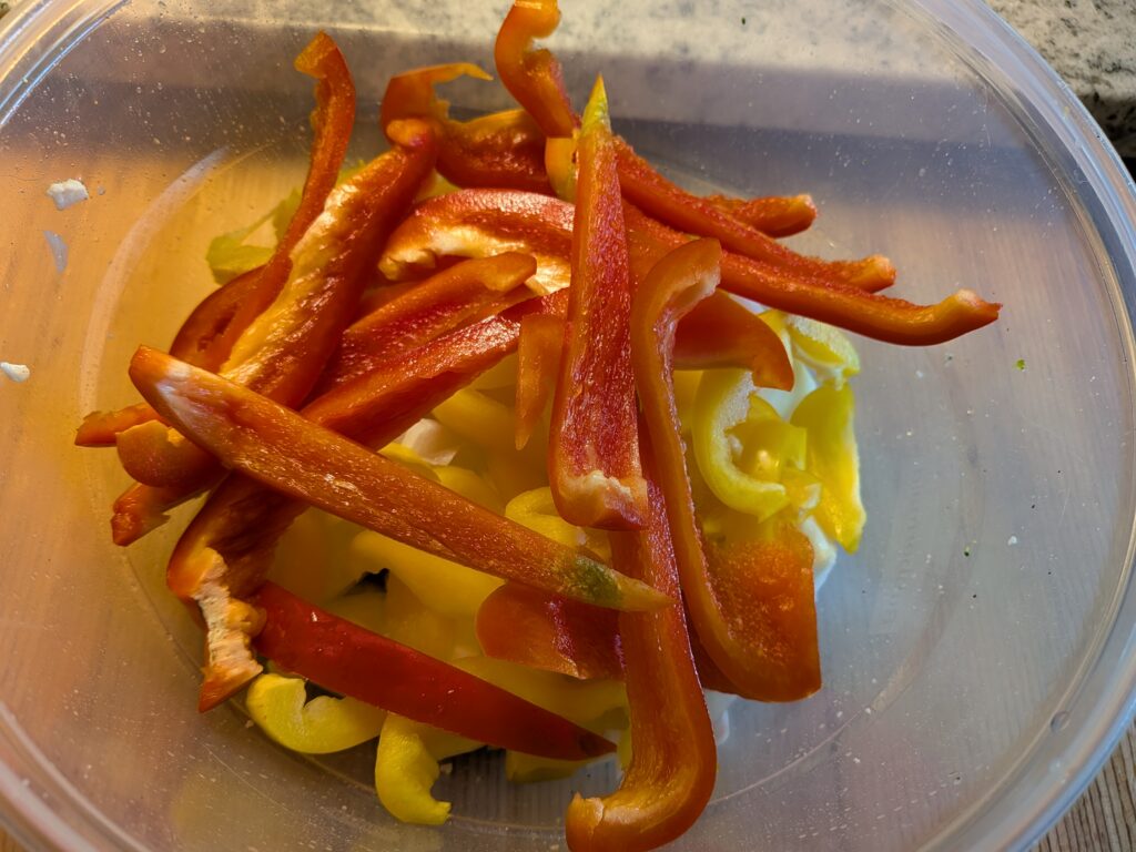 Oven Roasted Veggies sliced bell peppers