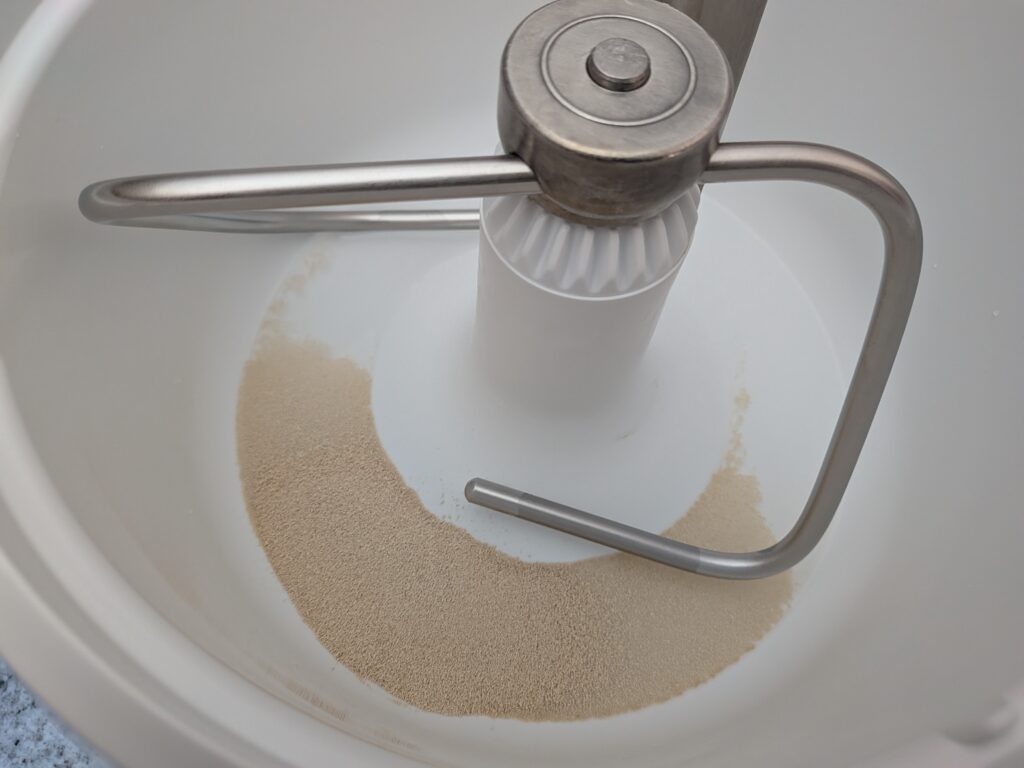 yeast in mixer