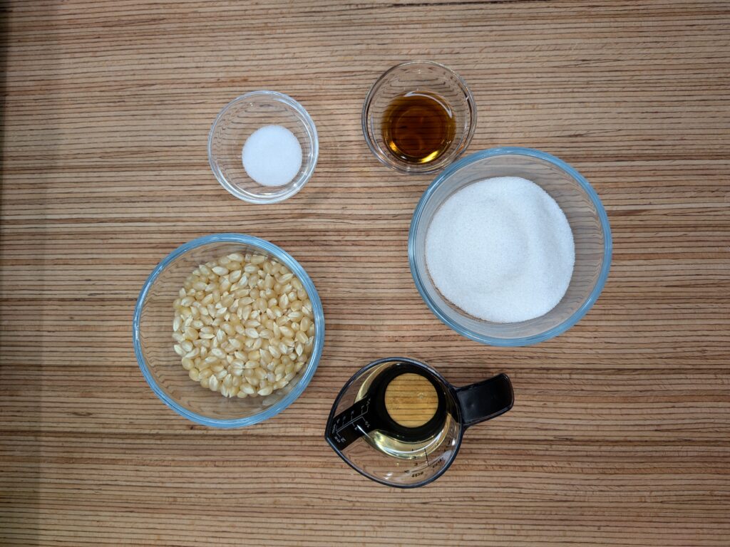 Homemade Kettle Corn Ingredients